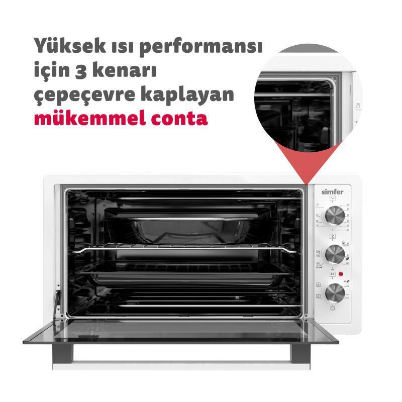 Simfer 4546 Beyaz 45 LT Turbo Fan Mini / Midi Fırın - 6 Fonksiyon, Yoğurt Yapma & Buz Çözme Özellikli - 5