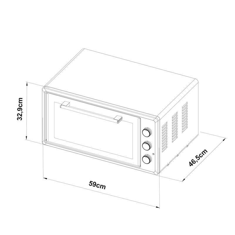 Simfer 4546 Beyaz 45 LT Turbo Fan Mini / Midi Fırın - 6 Fonksiyon, Yoğurt Yapma & Buz Çözme Özellikli - 10