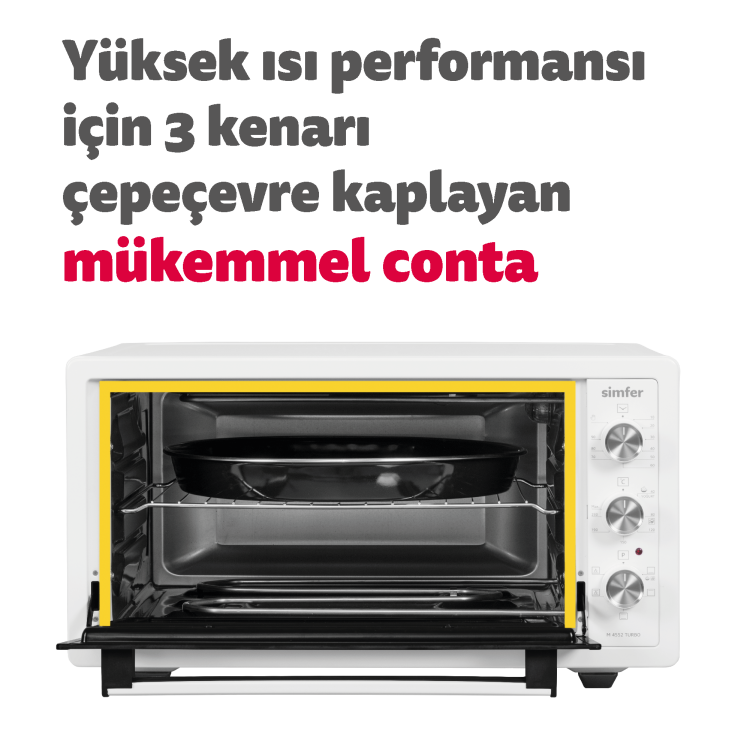 Simfer 4552 Turbo Beyaz Midi/Mini Fırın, 1400W, 45 Litre - 7