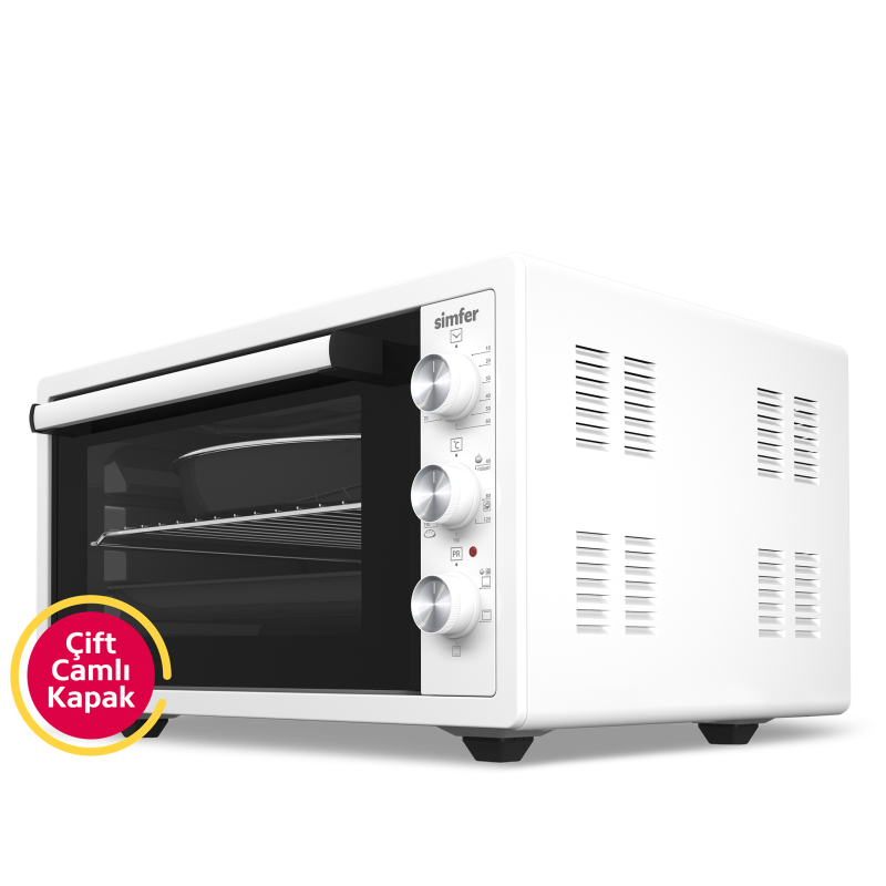 Simfer 4552 45Litre Beyaz Midi Fırın 6 Fonksiyon Turbo - 3