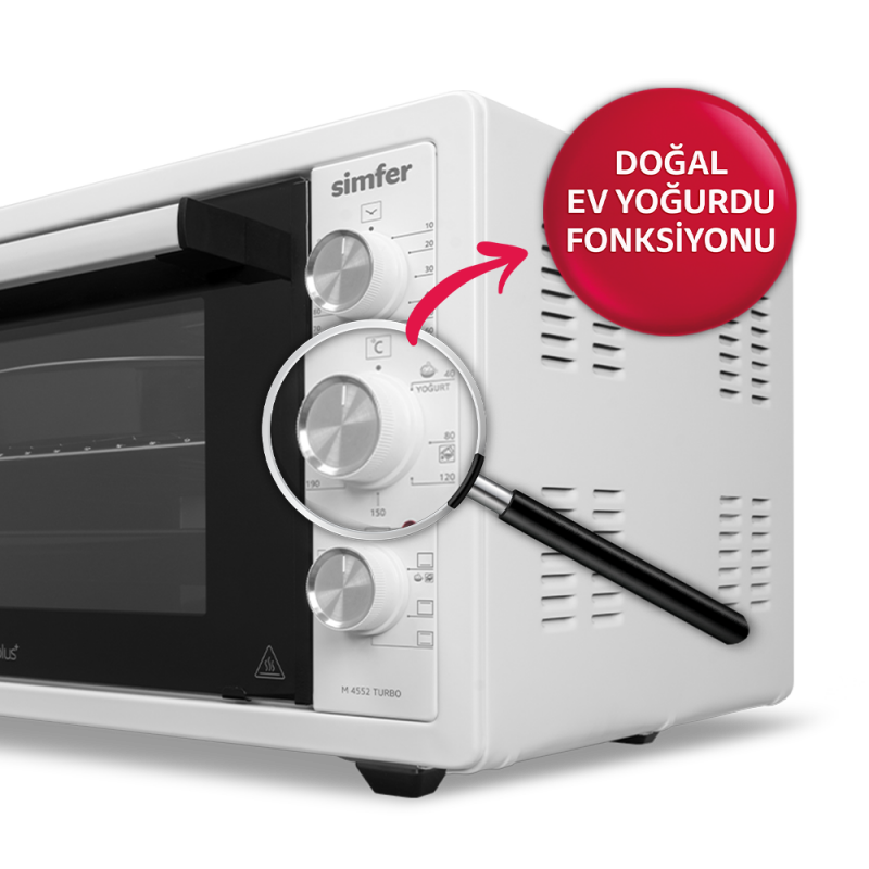 Simfer 4552 45Litre Beyaz Midi Fırın 6 Fonksiyon Turbo - 6