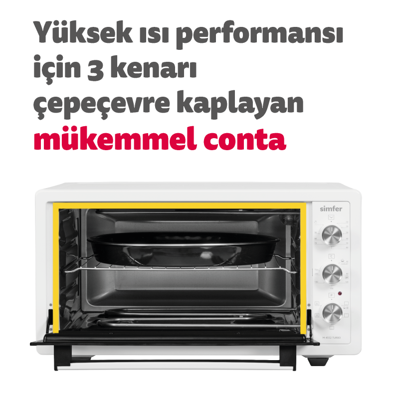 Simfer 4552 45Litre Beyaz Midi Fırın 6 Fonksiyon Turbo - 8