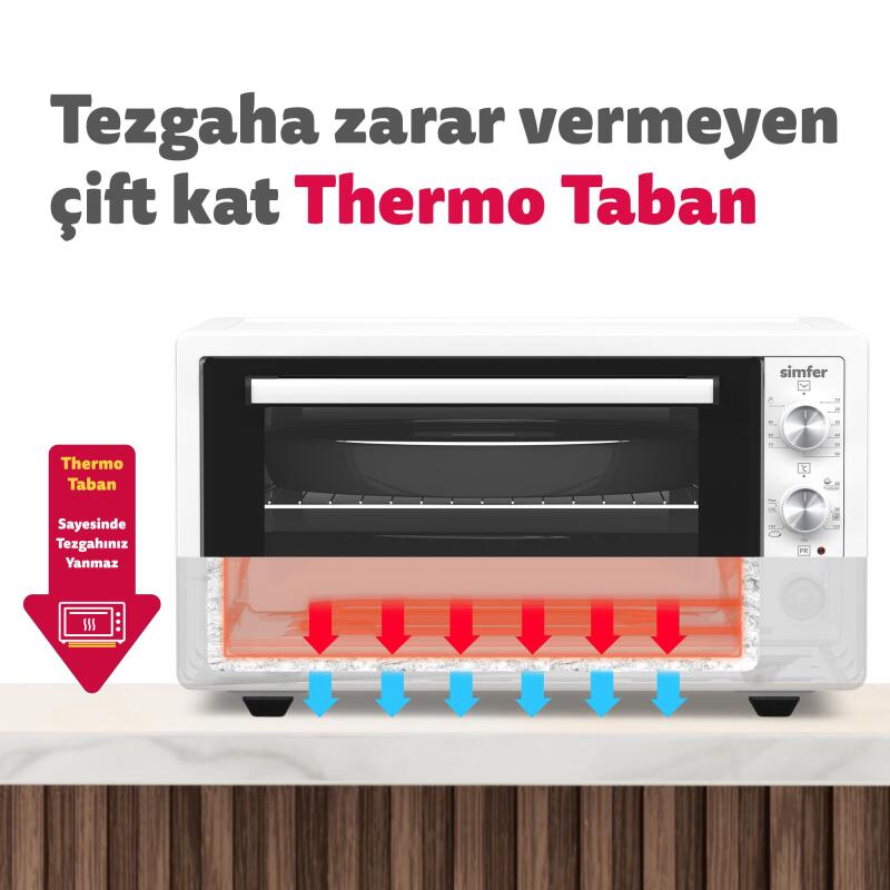 Simfer 4552 45Litre Beyaz Midi Fırın 6 Fonksiyon Turbo - 11