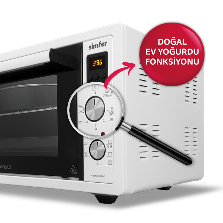 Simfer 4558 45Litre Beyaz Midi Fırın 6 Fonksiyon Dijital Turbo - 6