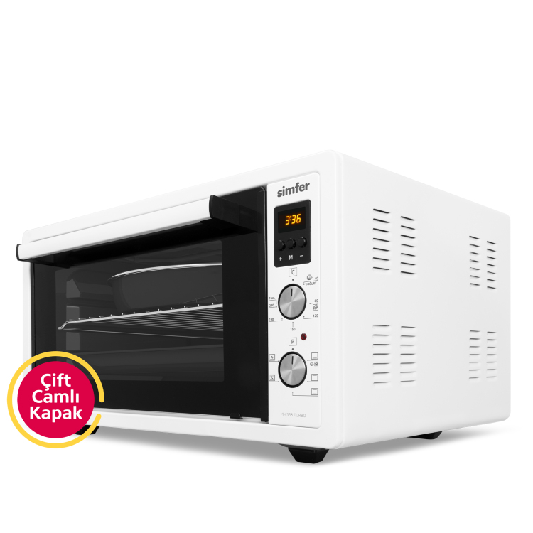 Simfer 4558 45Litre Beyaz Midi Fırın 6 Fonksiyon Dijital Turbo - 9