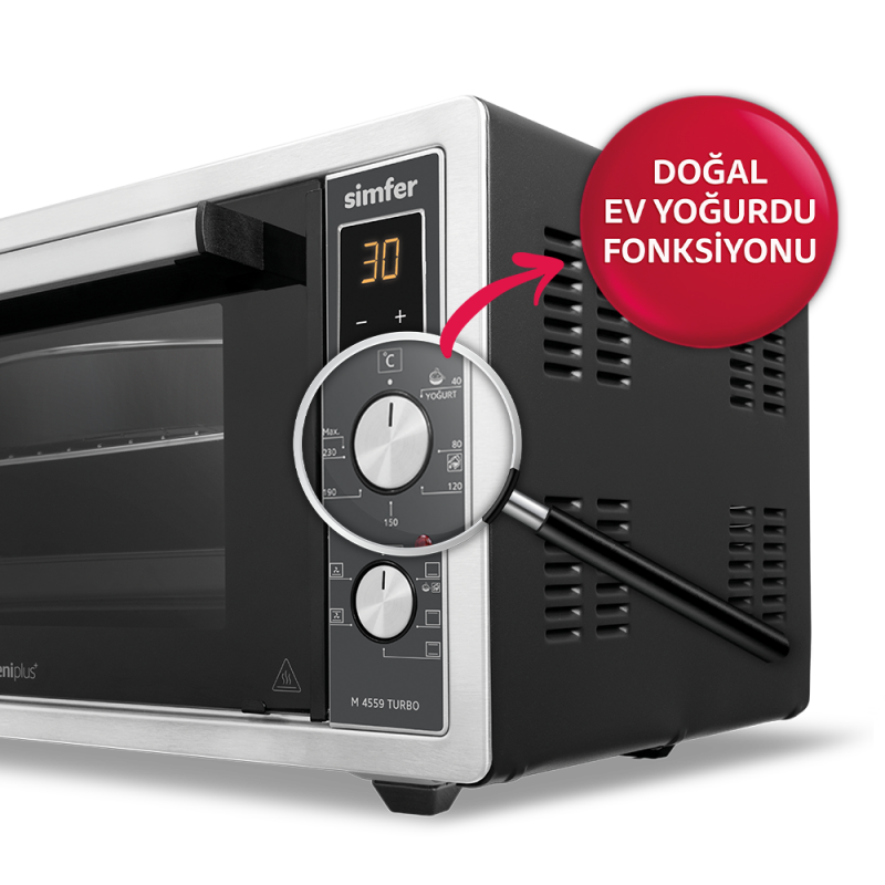 Simfer M-4559 45Litre Inox Midi Fırın 6 Fonksiyon Turbo Dijital - 6