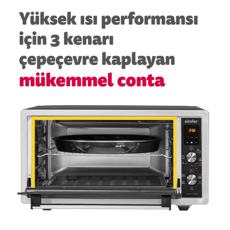 Simfer M-4559 45Litre Inox Midi Fırın 6 Fonksiyon Turbo Dijital - 9