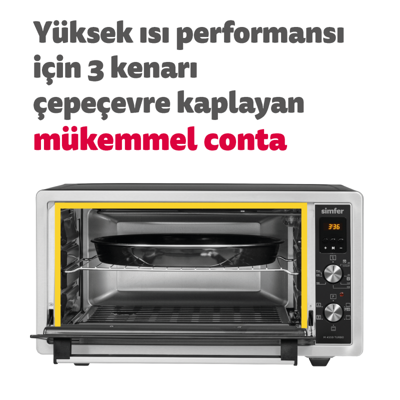 Simfer 4559 45Litre Inox Midi Fırın 6 Fonksiyon Turbo Dijital - 9