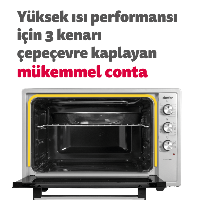 Simfer 7003 70Litre Inox Gri Midi Fırın 6 Fonksiyon Turbo - 10