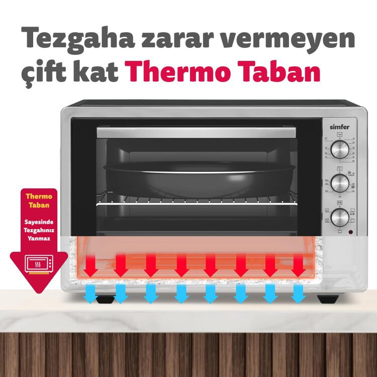 Simfer 7003 70Litre Inox Gri Midi Fırın 6 Fonksiyon Turbo - 13