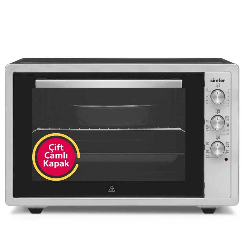 Simfer 7003 İnox Gri 70 LT Turbo Fan Mini / Midi Fırın - 6 Fonksiyon,Yoğurt Yapma, Buz Çözme & İç Aydınlatma - 1