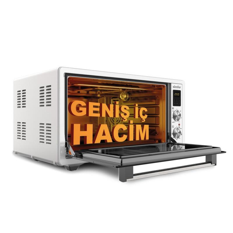 Simfer 7003 İnox Gri 70 LT Turbo Fan Mini / Midi Fırın - 6 Fonksiyon,Yoğurt Yapma, Buz Çözme & İç Aydınlatma - 4
