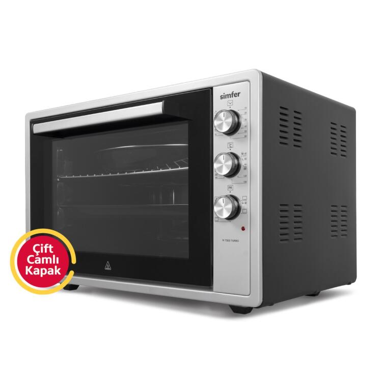 Simfer 7003 İnox Gri 70 LT Turbo Fan Mini / Midi Fırın - 6 Fonksiyon,Yoğurt Yapma, Buz Çözme & İç Aydınlatma - 2