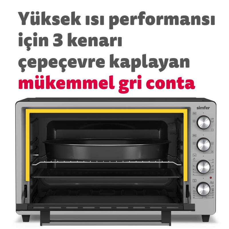 Simfer 7033 70Litre Inox Gri Midi Fırın Turbo - 10