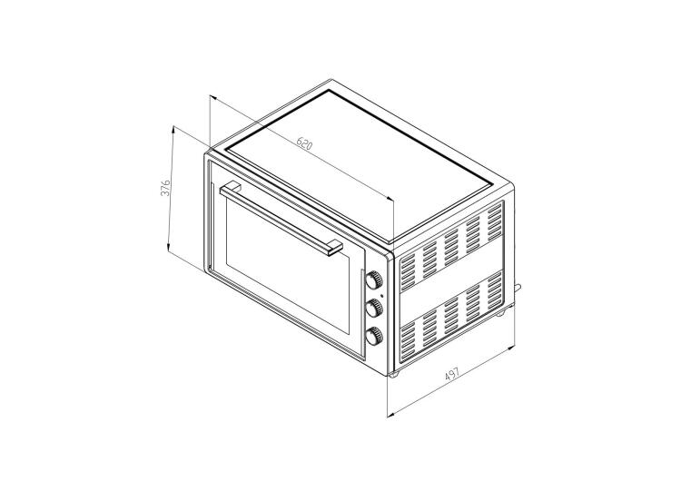 Simfer 7033 70Litre Inox Gri Midi Fırın Turbo - 12