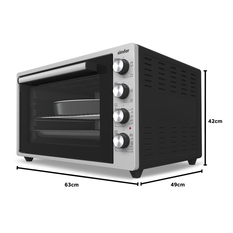 Simfer 7033 İnox Gri 70 LT Turbo Fan Mini / Midi Fırın - Multi Fonksiyon, Yoğurt Yapma, Buz Çözme & Çift Cam - 13