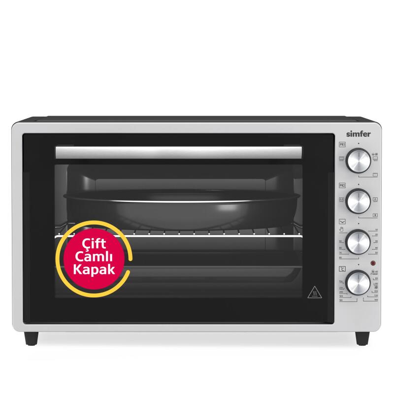 Simfer 7033 İnox Gri 70 LT Turbo Fan Mini / Midi Fırın - Multi Fonksiyon, Yoğurt Yapma, Buz Çözme & Çift Cam - 1