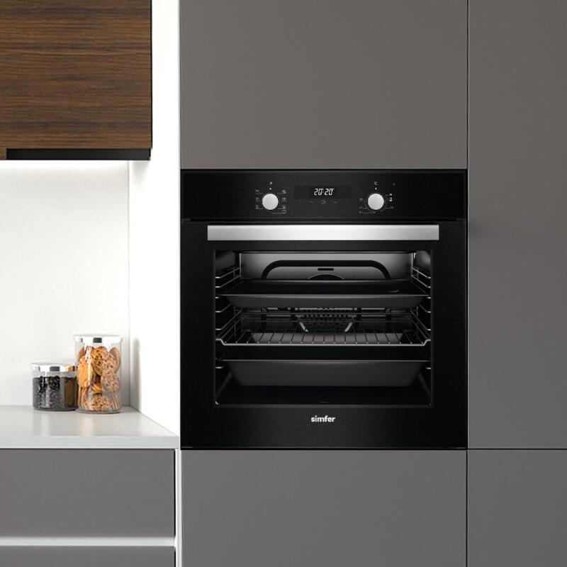 Simfer 7327 8 Fonksiyon Ankastre Siyah Cam Fırın 8 Fonksiyon Power Turbo Dijital - 2