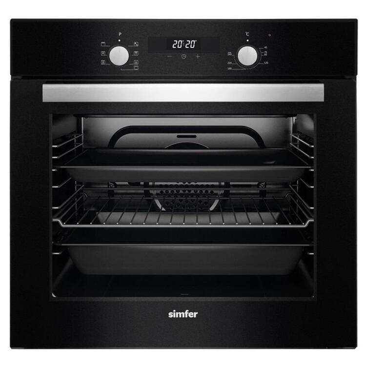 Simfer 8 Fonksiyon Siyah Multi Turbo Dijital 3'lü Ankastre Set (Fırın + Ocak + Davlumbaz) - 3