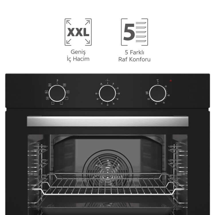 Simfer 8220 Ank. QS Büyük Pop-up 9 Fonk Siyah Cam Power Turb - 2