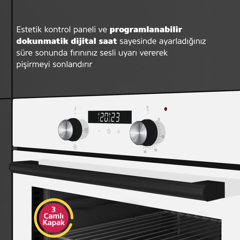 Simfer 8231 Trend 4 Fonk. Beyaz Cam Power Turbo Dij Saat - 3