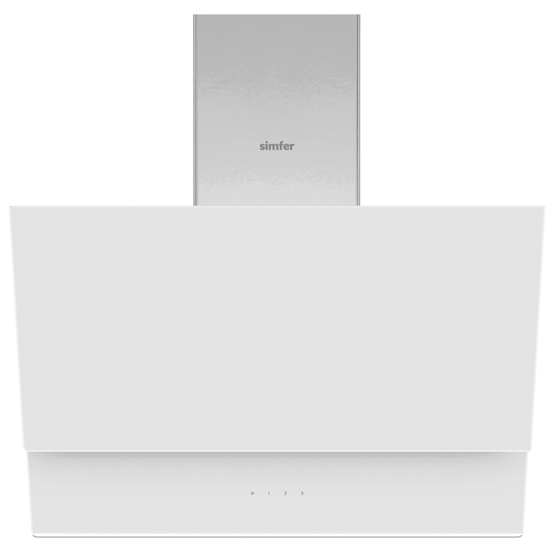 Simfer 8704 Premium Eğik Cam Davlumbaz, Duvar Tipi, 60 cm, Beyaz - 1