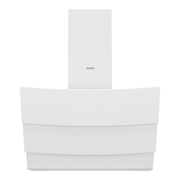 Simfer - Simfer 8707 Premium Eğik Dokunmatik Cam Davlumbaz, Uzaktan Kumandalı, Duvar Tipi, 60 cm, Beyaz