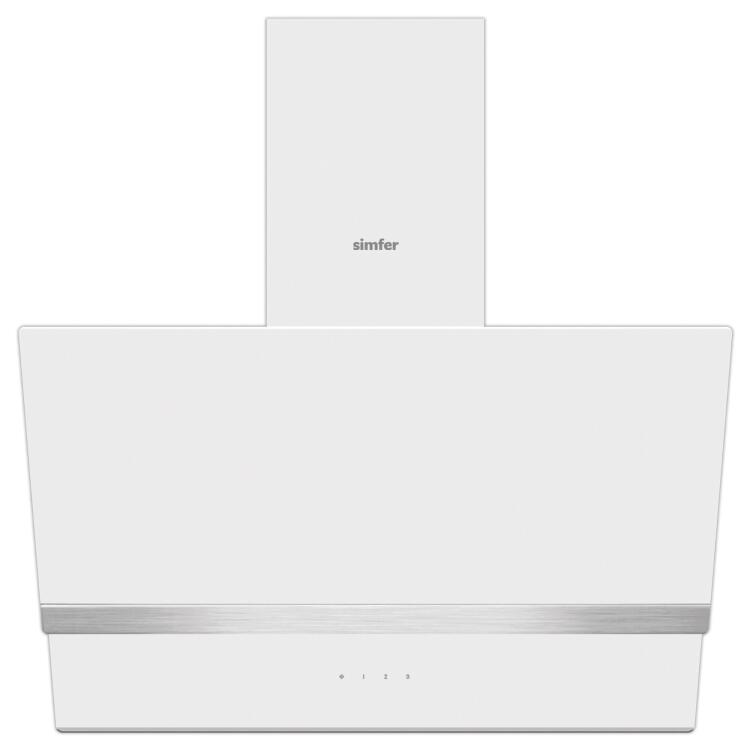 Simfer 8739 60CM Premium Dokunmatik Beyaz Cam Dekorlu Davlumbaz - 1