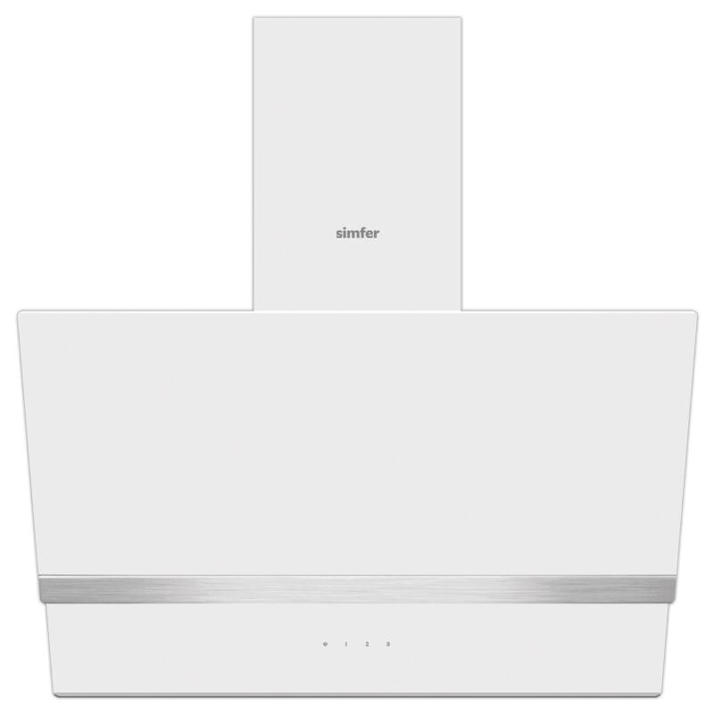 Simfer 8739 60CM Premium Dokunmatik Beyaz Cam Dekorlu Davlumbaz - 1