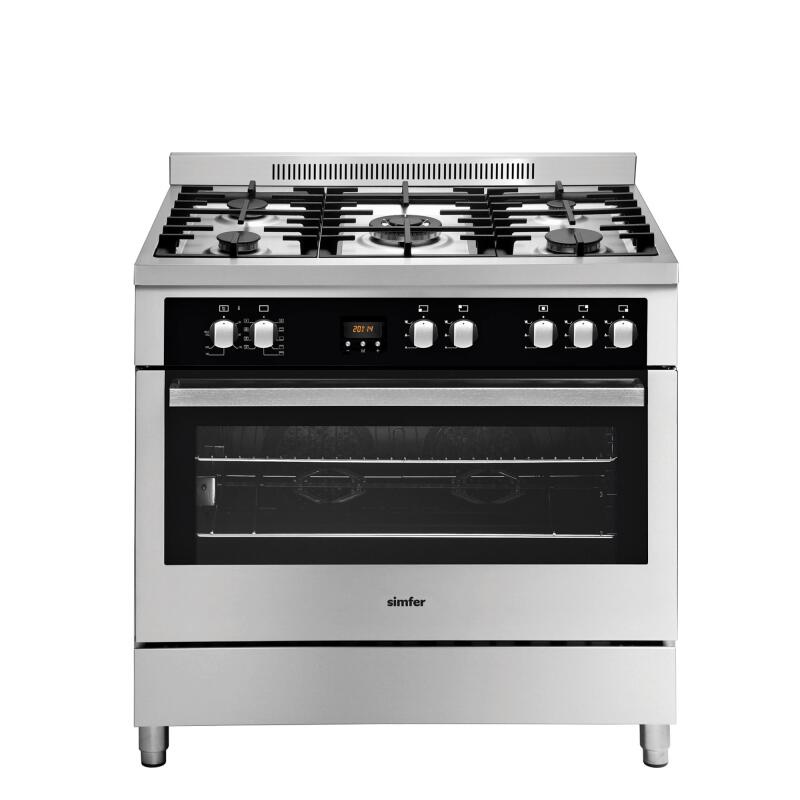 Simfer 9504 Vetro Pro Kuzine Fırın 8 Fonksiyon 4G+1W Wok 95L Inox - 1