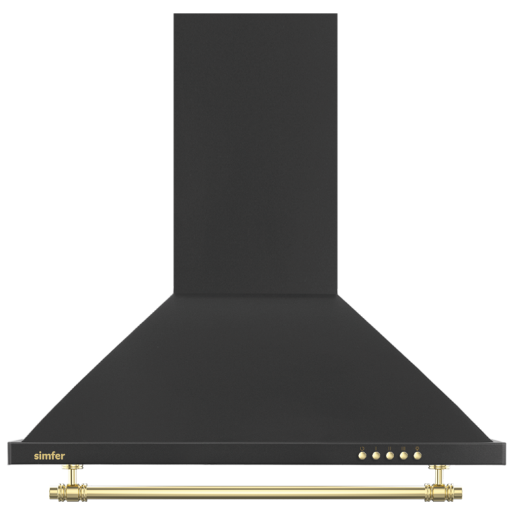 Simfer 9612 60CM Push Button Siyah Retro Piramit Davlumbaz - Simfer