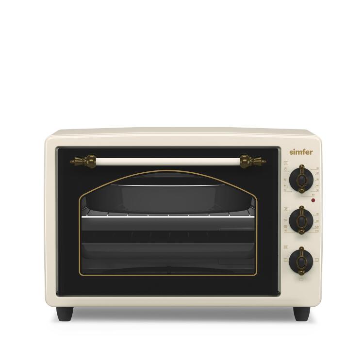 Simfer 3495 Retro Bej 34 LT Statik Mini / Midi Fırın - 4 Fonksiyon, Programlanabilir Pişirme & Isı Kontrol - Simfer