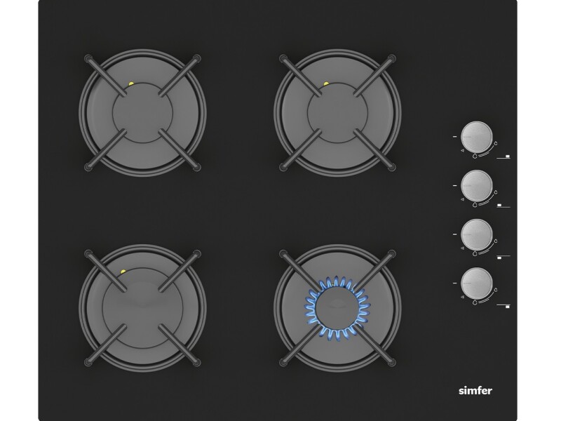 Simfer Siyah Cam Ankastre Set (3500 Ocak + 8678 Davlumbaz) - 2
