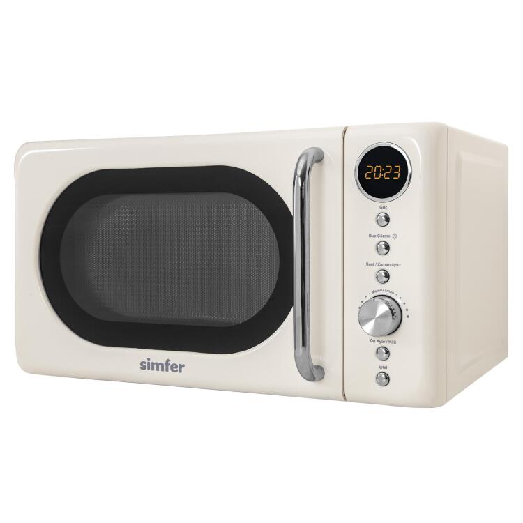 Simfer 4605 20Litre Retro Mikrodalga Fırın Dijital Krem - 2