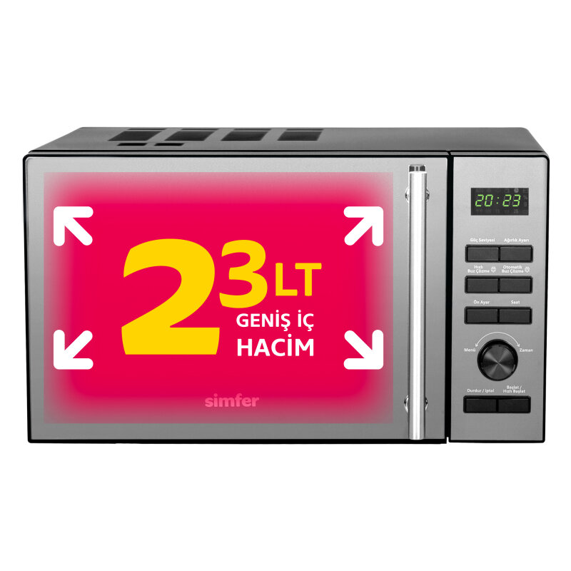 Simfer 4607 23Litre Mikrodalga Fırın Flotal Cam Dijital - 2