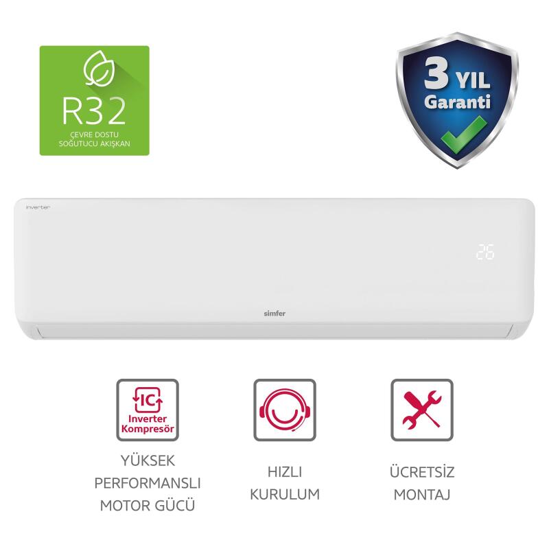 Simfer Split Klima A ++ Inverter 24.000 Btu R32 - 1
