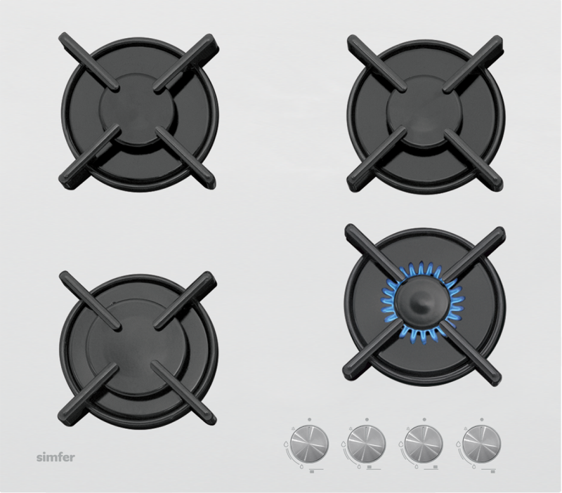 Simfer 3036-N Set Üstü Beyaz Cam Ocak Emaye Izgara 4G - 2