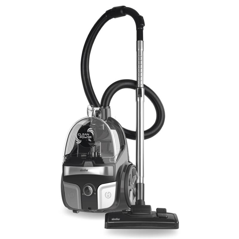 Simfer 6300 Clean Power S4 Toz Torbasız Yatay Süpürge 800W Silver-Gri - 1